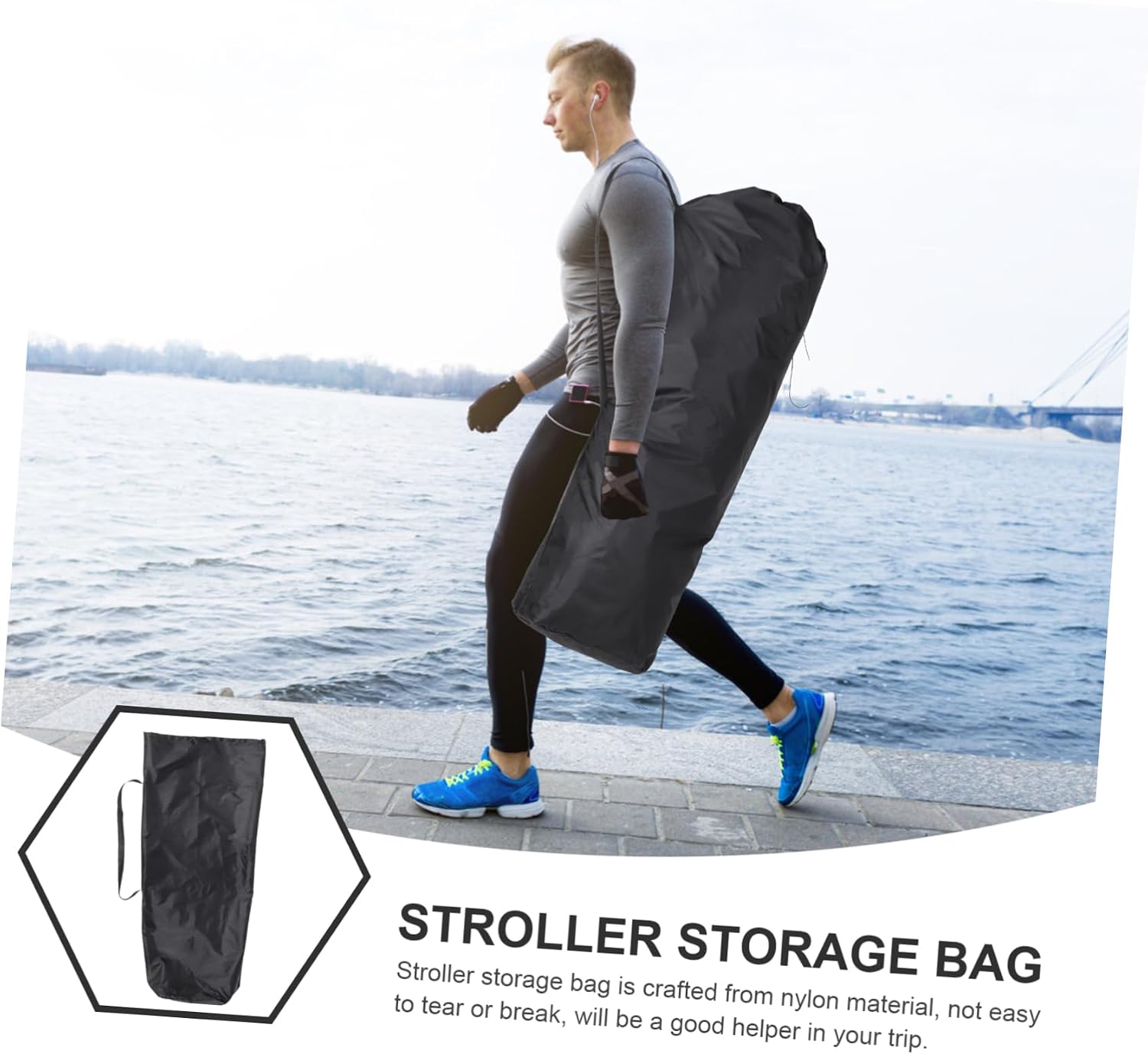 Double Stroller Travel Bag Stroller Cover for Airplane Compact Storage Caddy