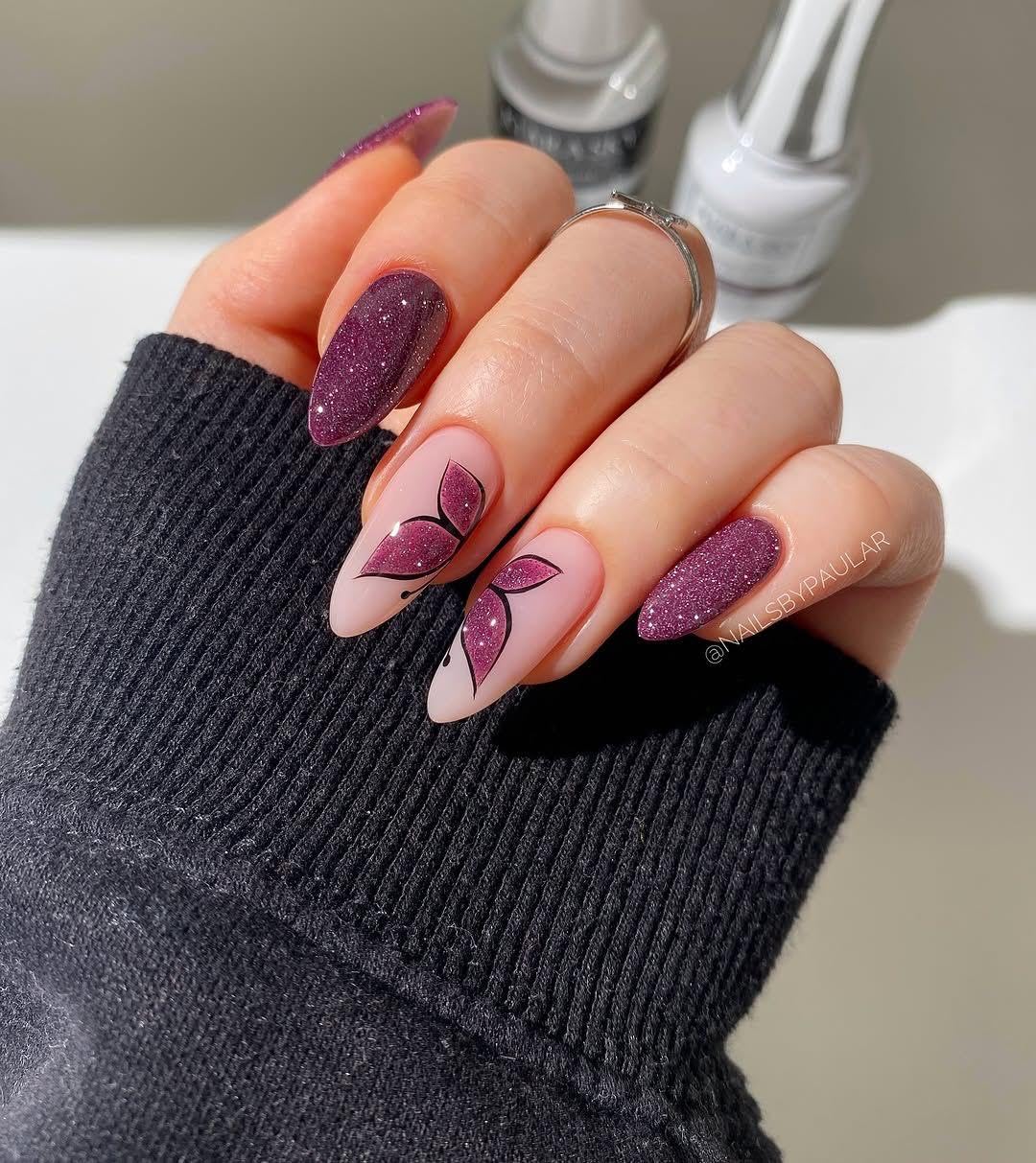 Beauty Press On Nails | Reusable Extensions | Artificial Nails Set | Long Lasting Design | Glue Tabs and nail glue included | Pack of 10 Nails | For women (DESIGN-2)-image-37
