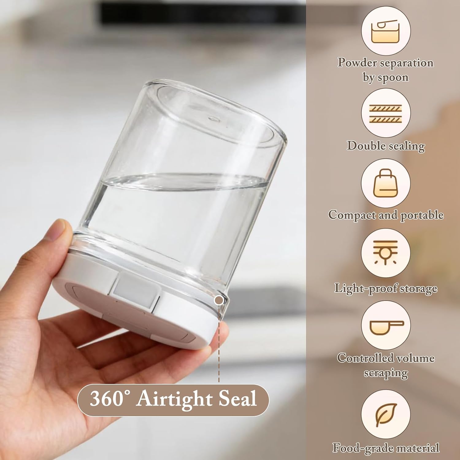 CEYAZYE Brown Sugar Container Airtight, 1.3Qt/1.2L Flour Sugar Keeper Food Storage Jars with Spoon and Terracotta Savers, Clear Canisters Sets for Kitchen Storing Baking Supplies, Coffee, Salt