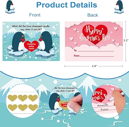 Miniatura 7 de D4DREAM Divertidas tarjetas de chistes para el día de San Valentín 36 tarjetas de San Valentín para niños escuela aula fiesta regalo de San Valentín