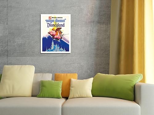 Miniatura 4 de Pacifica Island Art Disneyland Magic Holiday - Western Airlines - Cartel de viaje de avión vintage c.1970s - Cartel de metal vintage de metal de 8 x