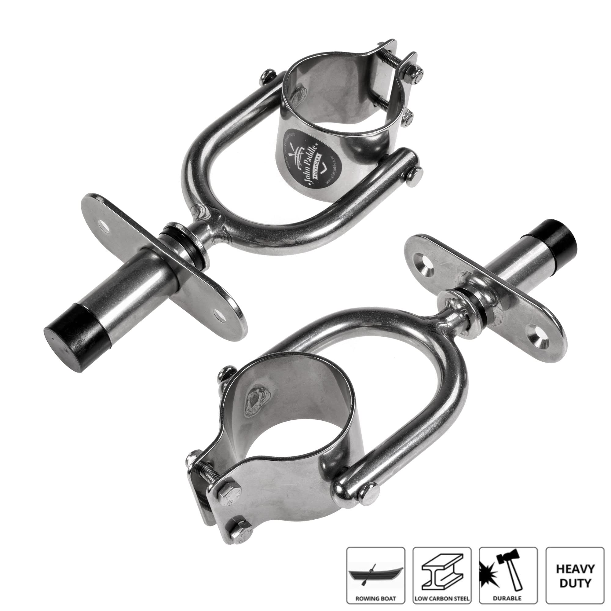 John Paddle - Boccola a sfera in acciaio INOX con presa dritta (2 paia)