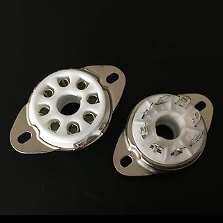 2Pcs Ceramic 8Pin Silve Plated Vacuum Tube Socket Valve Base for KT88 6550 6P6P