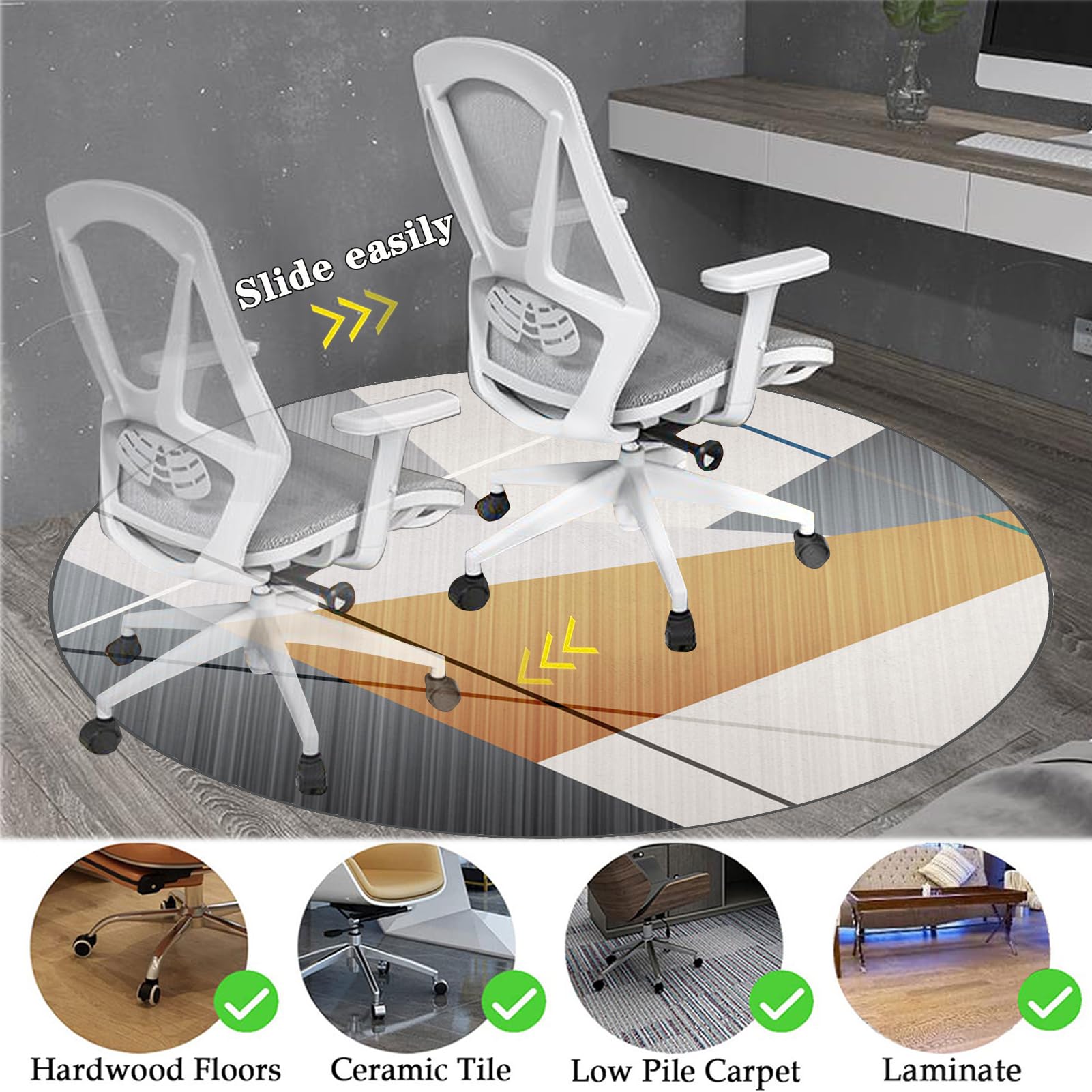 Tapete de madera dura para silla de computadora, tapete de escritorio para oficina, protector de silla rodante, tapete multiusos para el hogar, oficina y juegos, alfombra de protección