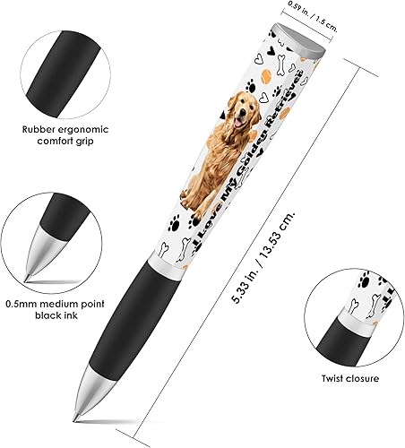 Miniatura 5 de Bolígrafo con texto en inglés "I Love My Dog", 1 bolígrafo, 3 caras, bolígrafos lindos para cumpleaños de perros, bolígrafos divertidos, regalos