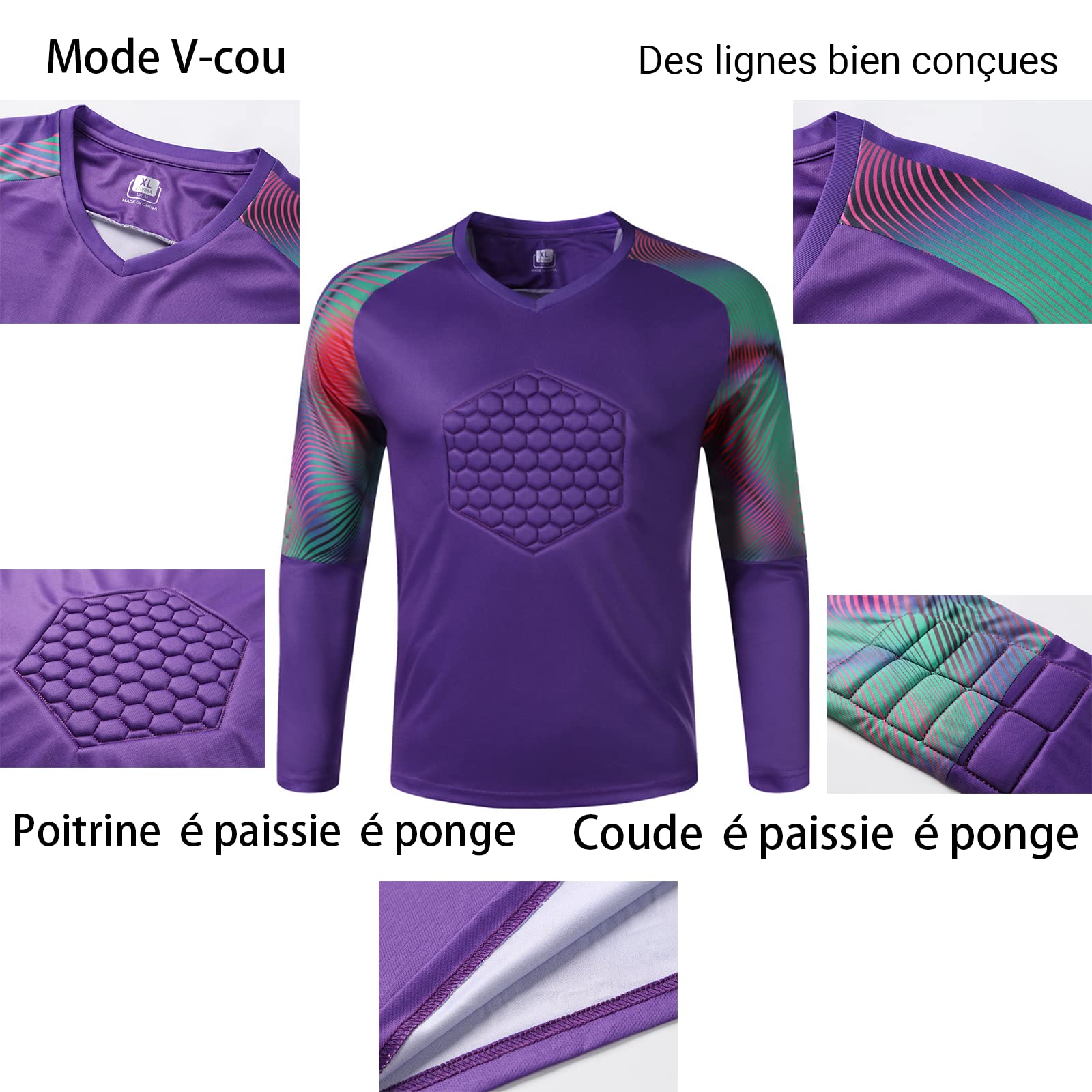 Maillot de Gardien Personnalisable Maillot Gardien de But Homme Personnalisé avec Nom Nombre Nom de l'équipe Logo
