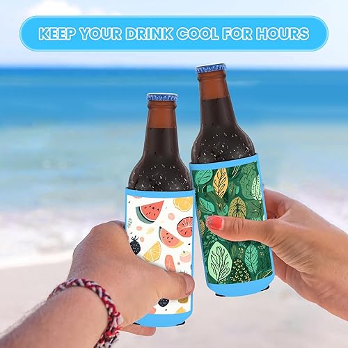 Miniatura 5 de Paquete de 100 fundas personalizadas para enfriar latas, enfriadores de latas de cerveza a granel, funda aislante plegable personalizada para