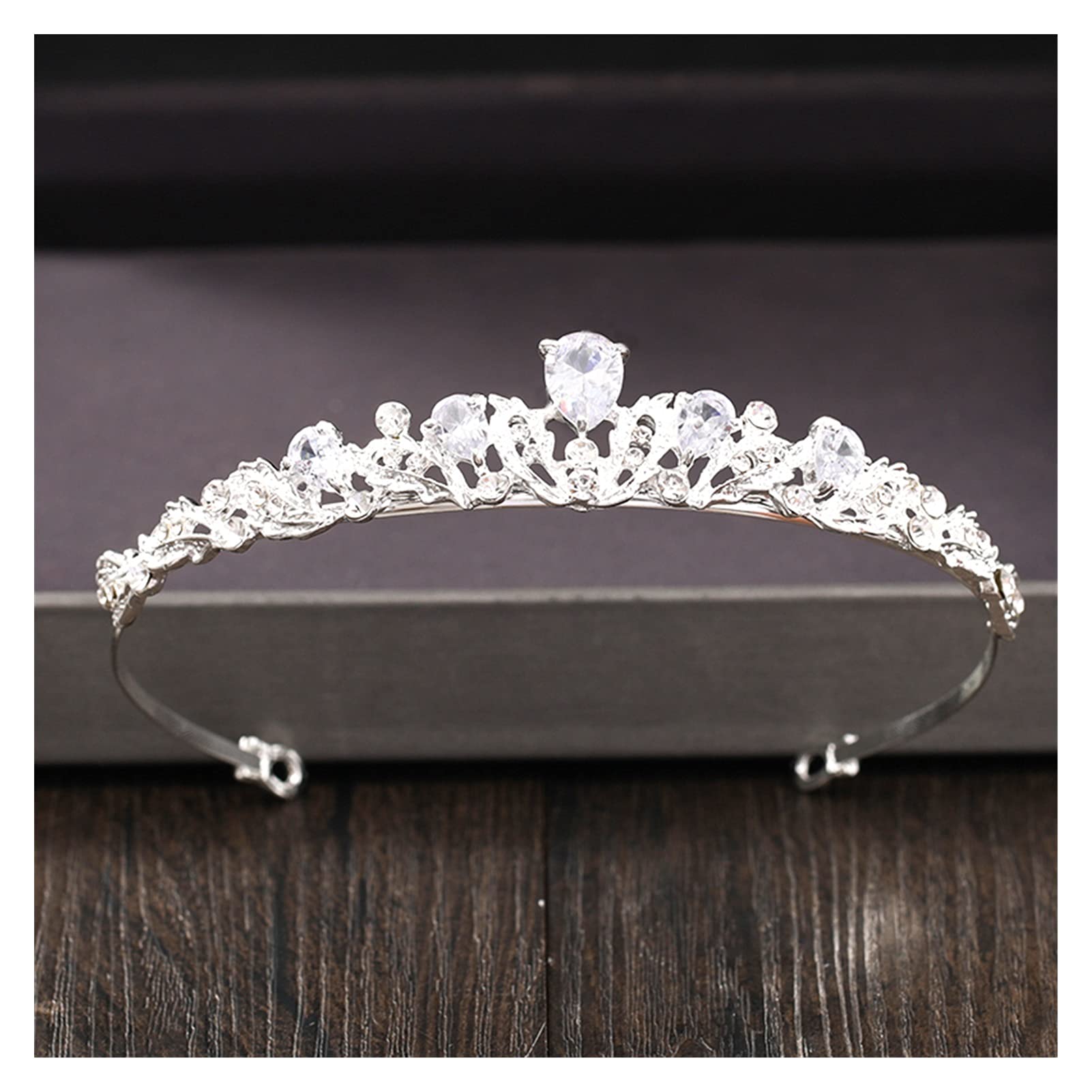 Strass kristal diadeem, haaraccessoires voor bruiloft, bruidskristal diadeem blad kroon voorhoofd hoofdbanden voor bruiloft (zilver), Legering, kristal Strass kristal diadeem, haaraccessoires voor bruiloft, bruidskristal diadeem blad kroon voorhoofd hoofdbanden voor bruiloft (zilver), Legering, kristal