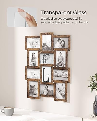 Miniatura 5 de SONGMICS Marcos de fotos para collage, marcos de fotos de 4 x 6 pulgadas, collage para decoración de pared, juego de 12, marcos de fotos