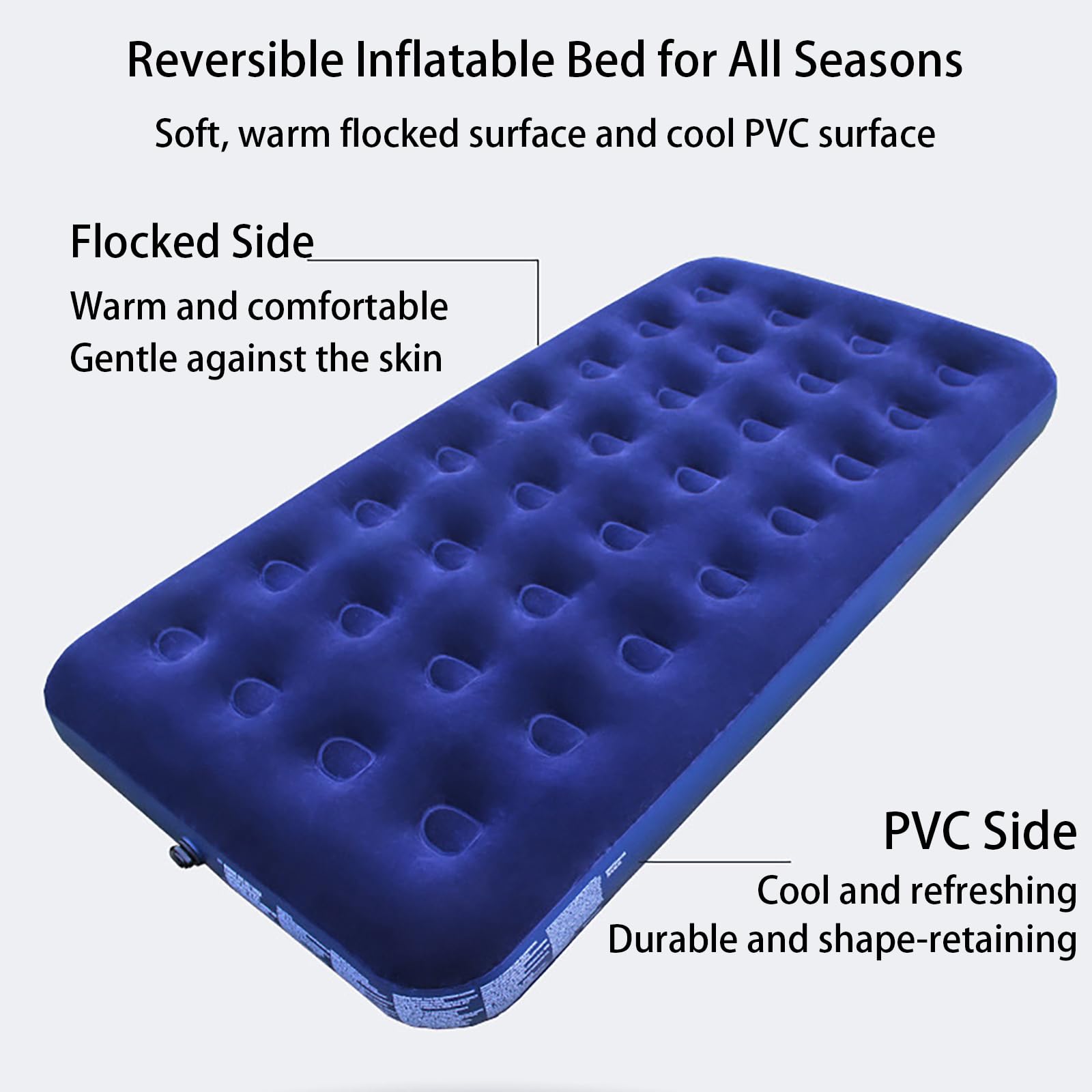 Colchón Inflable para 4 Personas - Cama De Aire De PVC con Bomba Eléctrica Incluida, Colchón De Camping Portátil De Gran Capacidad para Uso Familiar Y Viajes