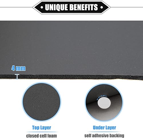 Miniatura 4 de Alfombrilla de amortiguación de sonido, 157 mil 0.157 in 36 pies cuadrados, almohadilla de aislamiento térmico universal para la puerta del