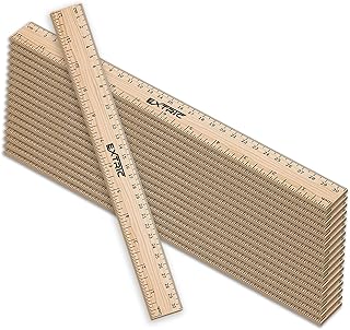 Rulers 12 Inch, Rulers Bulk for Classroom – Wooden Ruler for Kids 25 Pack Great for School, Classroom, Imperial and Metric Measurements for Office and Home