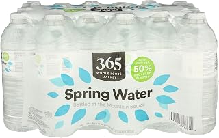365 by Whole Foods Market Spring Water, 16.9 Fl Oz Bottles, Pure Clean Taste, Bulk 24 Pack Hydration
