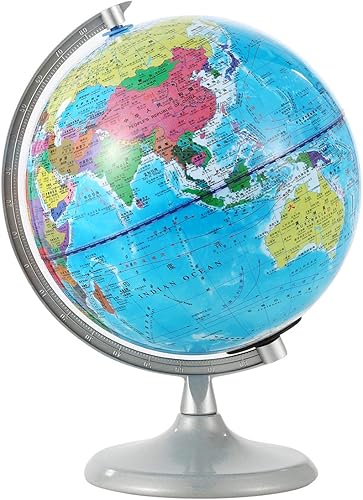 Miniatura 9 de Globo del mundo de los 7.9 in con la luz de la noche, globo geográfico educativo de pie con las ubicaciones de la ciudad de los límites