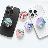 Vista 5 de Soporte de agarre móvil plegable de cristal transparente para teléfonos inteligentes y tabletas, accesorio de teléfono celular (playa rosa)