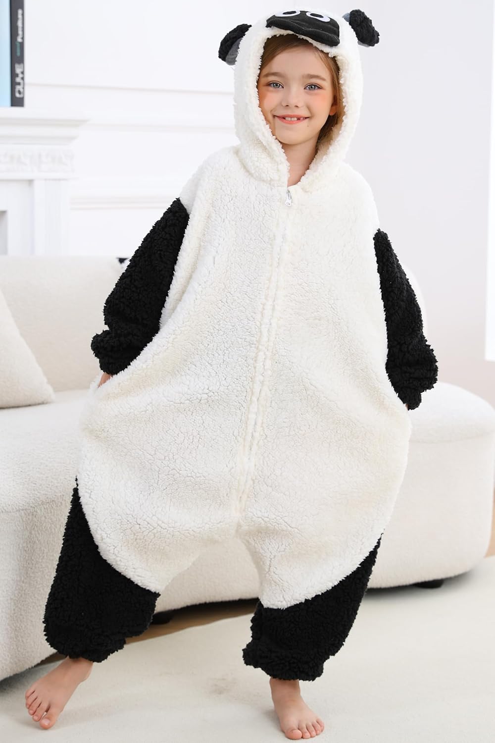 DarkCom Kids Animal Onesie,Women and Mens Cosplay Blacknose Sheep Onesie Halloween Costume Christmas Pajamas Sleepwear - Image 2