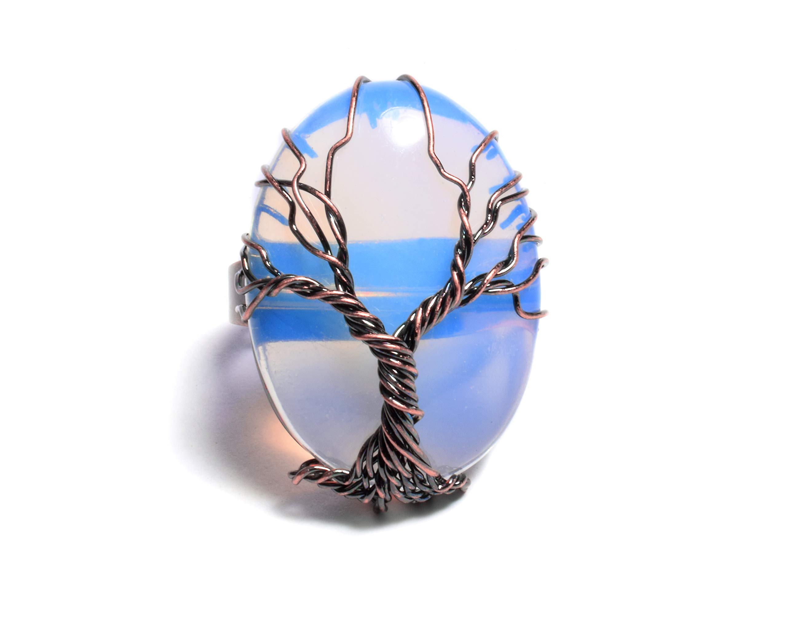 Gempro Tree of Life Inspired Opaline Statement Ring for Women (Free Size) (B08T5YDBCB) Amazon Price History, Amazon Price Tracker