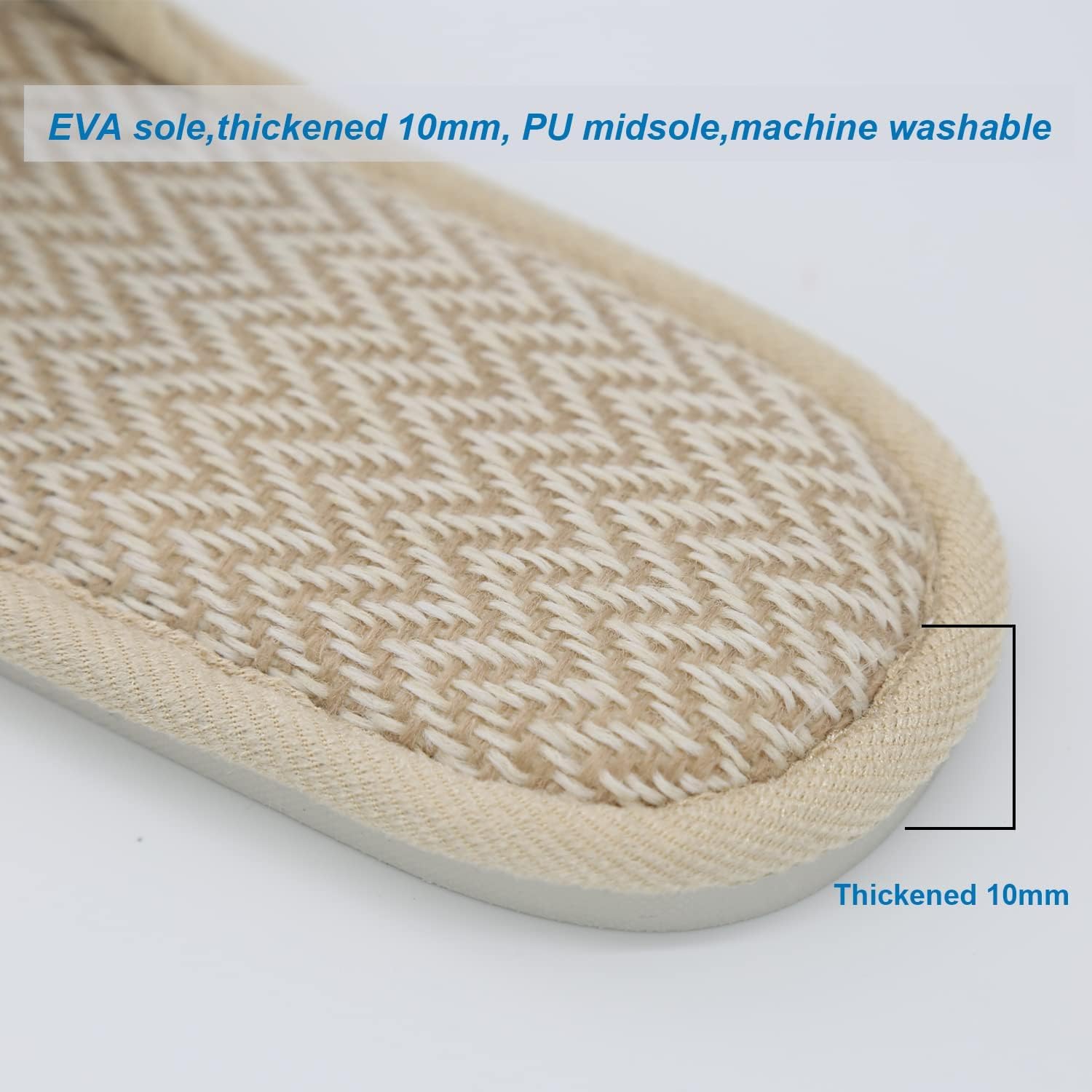 4 Pairs of Open Toe Breathable Slippers, Washable Disposable Home Slippers for Family Spa Guests Hotels,Thick, Soft, Non-Slip,Fits Most Men and Women