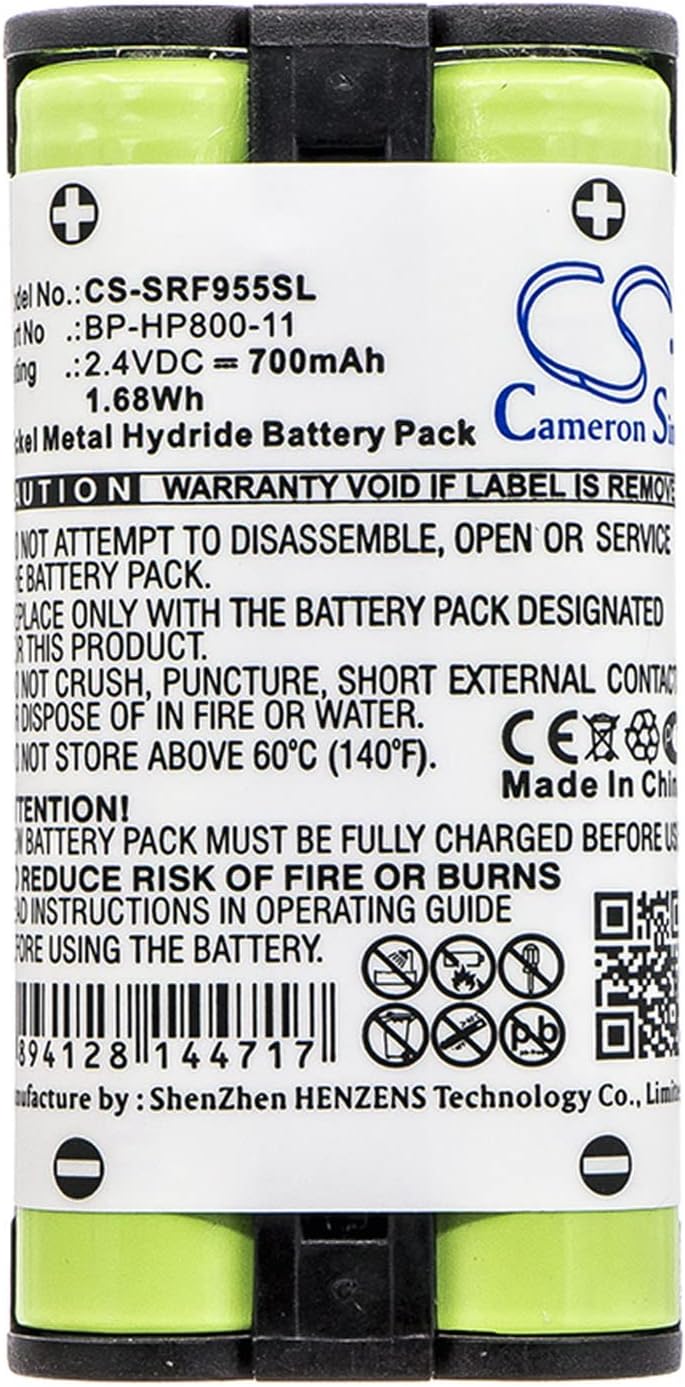 Cameron Sino Battery for Sony MDR-RF995, MDR-RF995RK, WH-RF400 PN: BP-HP800-11 700mAh
