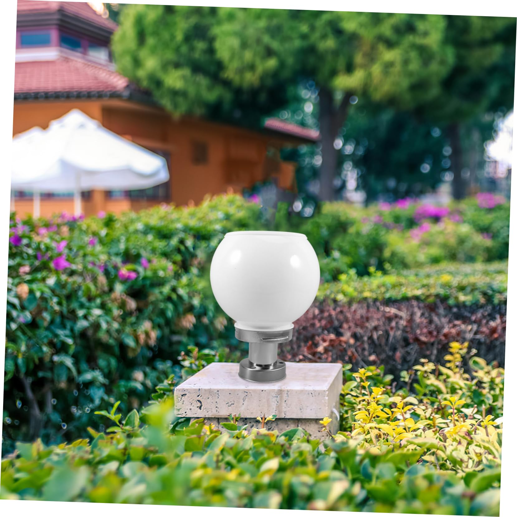 Homoyoyo Luce Da Giardino A Led Ad Energia Solare Lampada Da Esterno Con Sensore Di Movimento Facile Da Installare Rotonda Da 200 Mm Elegante Argento