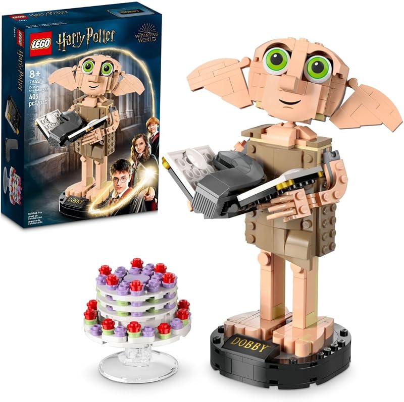 LEGO Harry Potter Dobby El Elfo Doméstico Set de Juguetes de Construcción, Modelo para Construir y Exhibir de un Querido Personaje de la Franquicia de Harry Potter, para Cumpleaños de Niños y Niñas de 8 Años, 76421