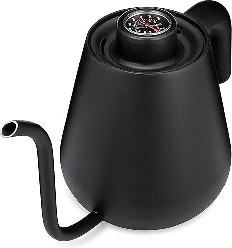 Miniatura 3 de Soma Hervidor de café y té con cuello de cisne de acero inoxidable, negro, 1 litro, estufa