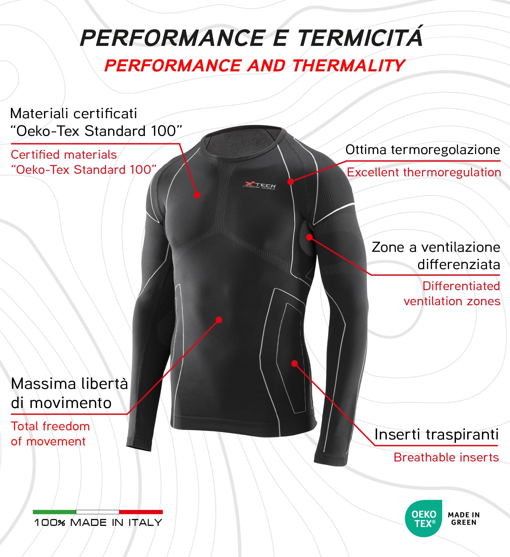 Maglia Race3 Manica Lunga, Maglia Tecnica Uomo, Termoregolante e Traspirante, in Polipropilene, Multisport per Outdoor e Allenamento