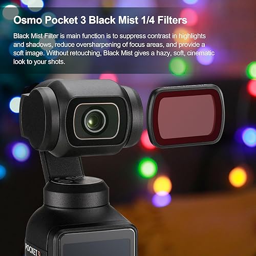 Miniatura 2 de Skyreat Filtro de niebla negra para DJI Osmo Pocket 3, filtro creativo belleza filtros suaves para DJI Osmo Pocket 3 Creator Combo Cámara Accesorios