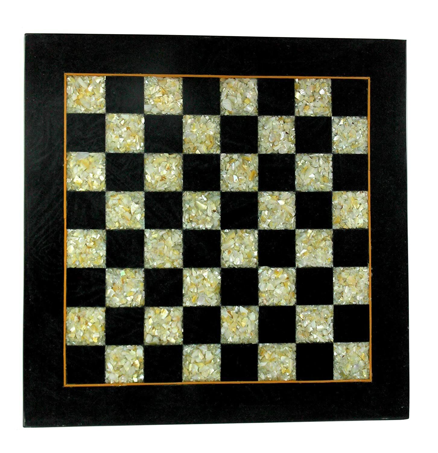 Jeu d'échecs en marbre noir Devyom 38,1 cm échiquier de luxe