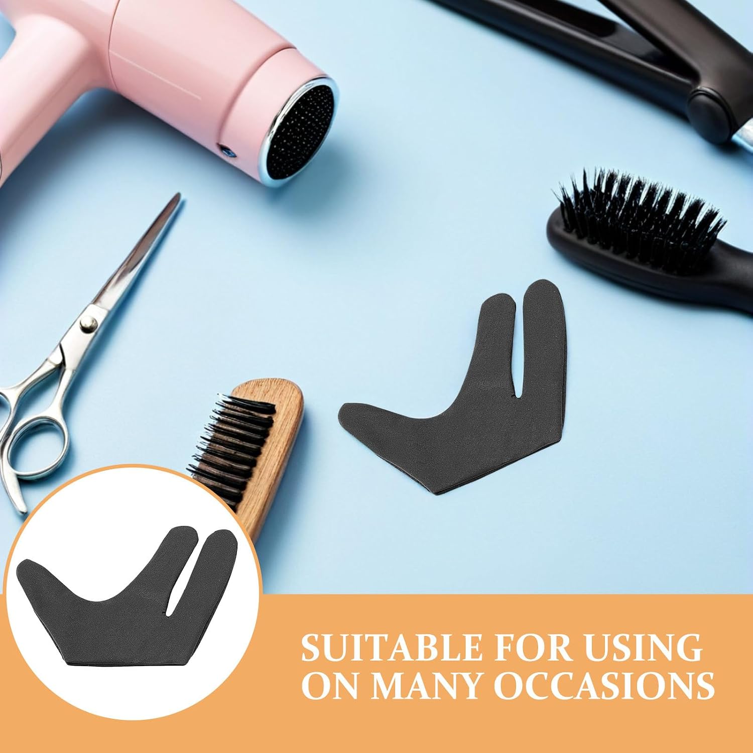Heat Resistant Hair Styling Gloves Three-finger Design, Double-layered Cotton and Non-woven Cloth for Hand Protection during Hair Curling and Straightening