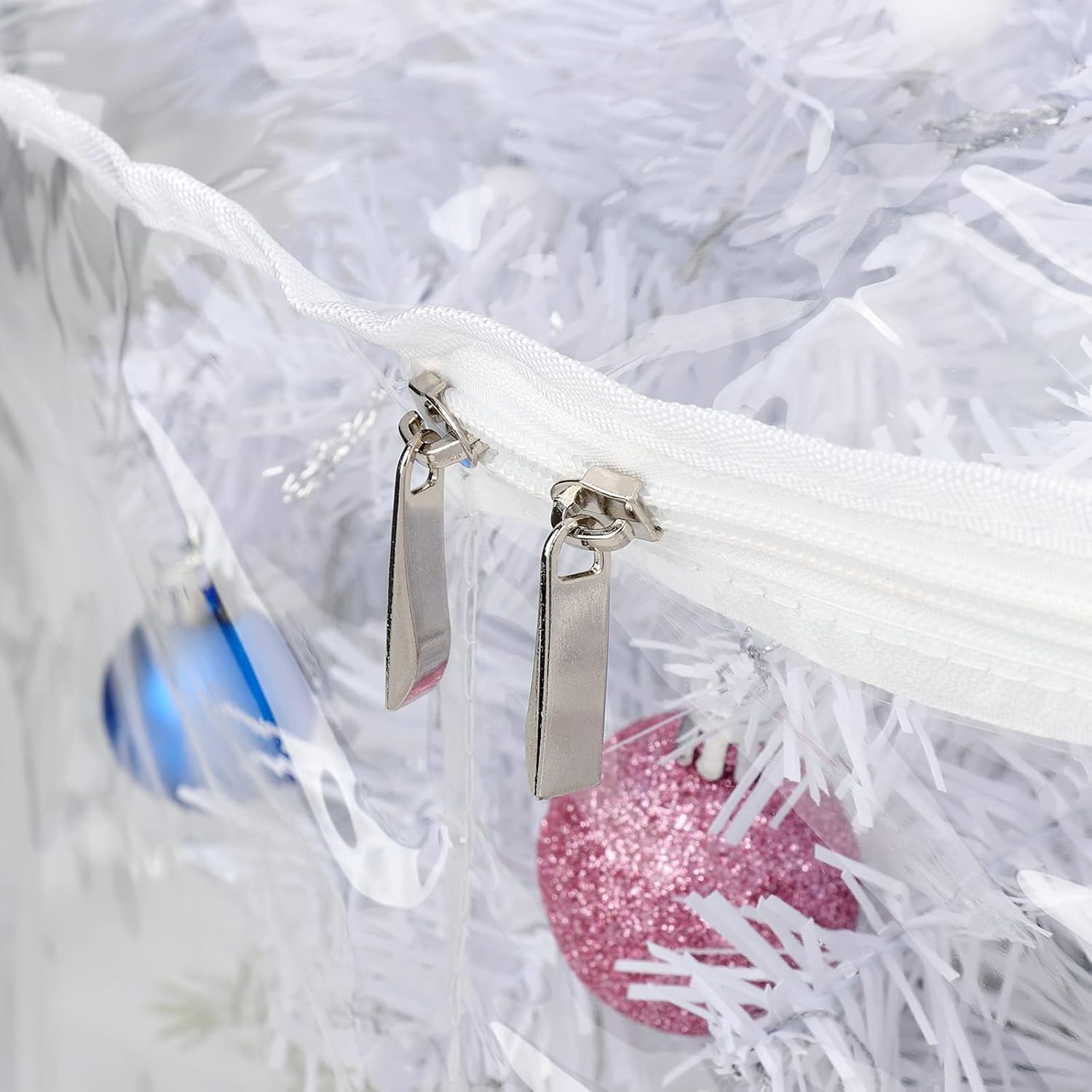 30Inch Christmas Wreath Storage Bag Clear Christmas Wreath Storage Bag Christmas Wreath Storage Container with Dual Zippered and Handle for Xmas Thanksgiving Holiday (e)