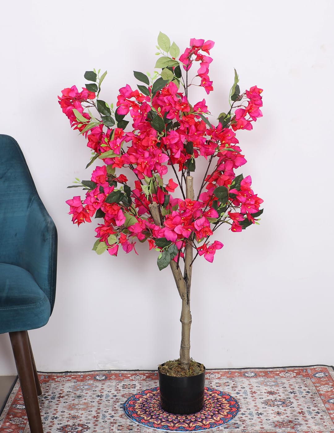4ft Artificial Bougainvillea Tree - Peacock Floral Decor -1
