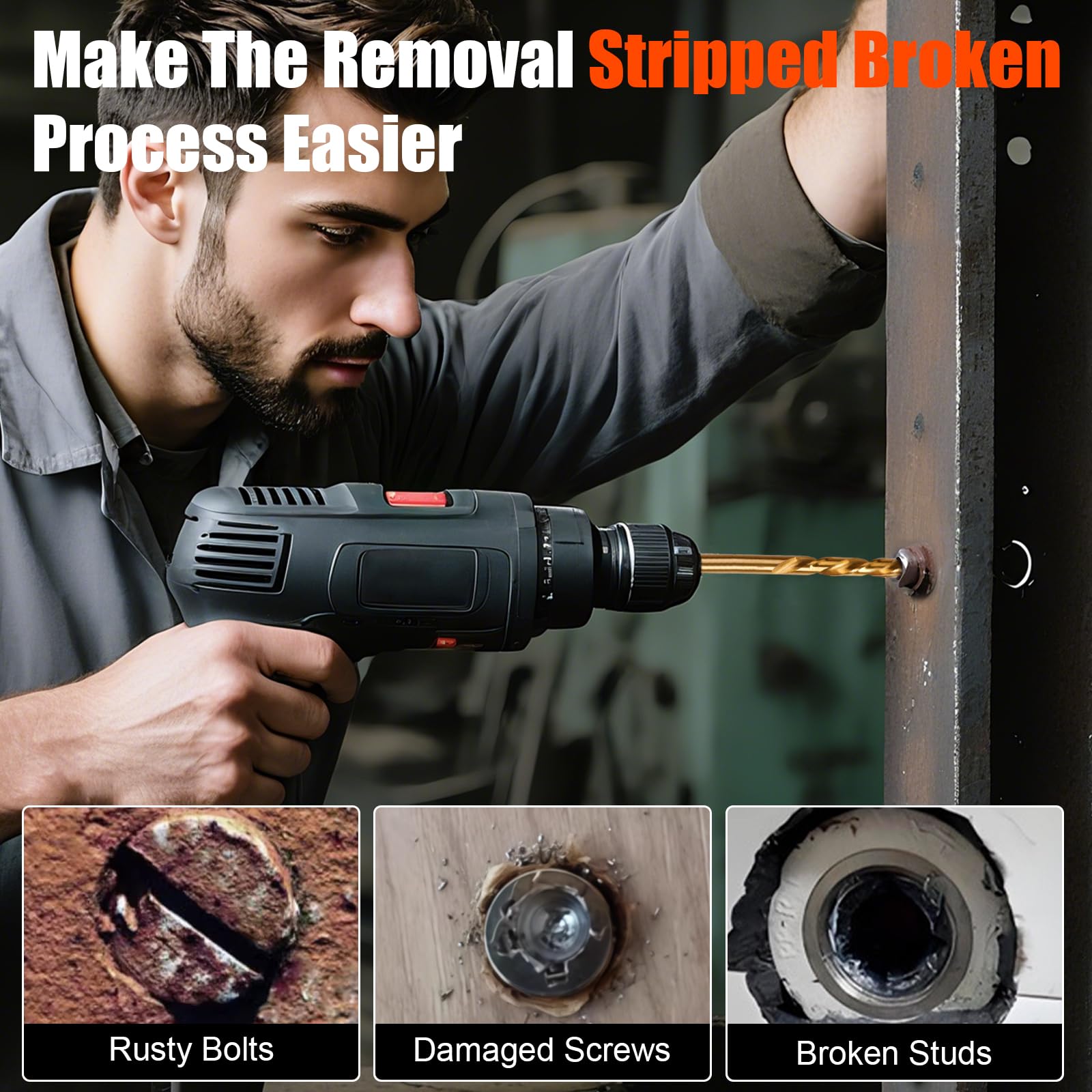 Damaged Screw Extractor Set - Remove Stripped Screws -6