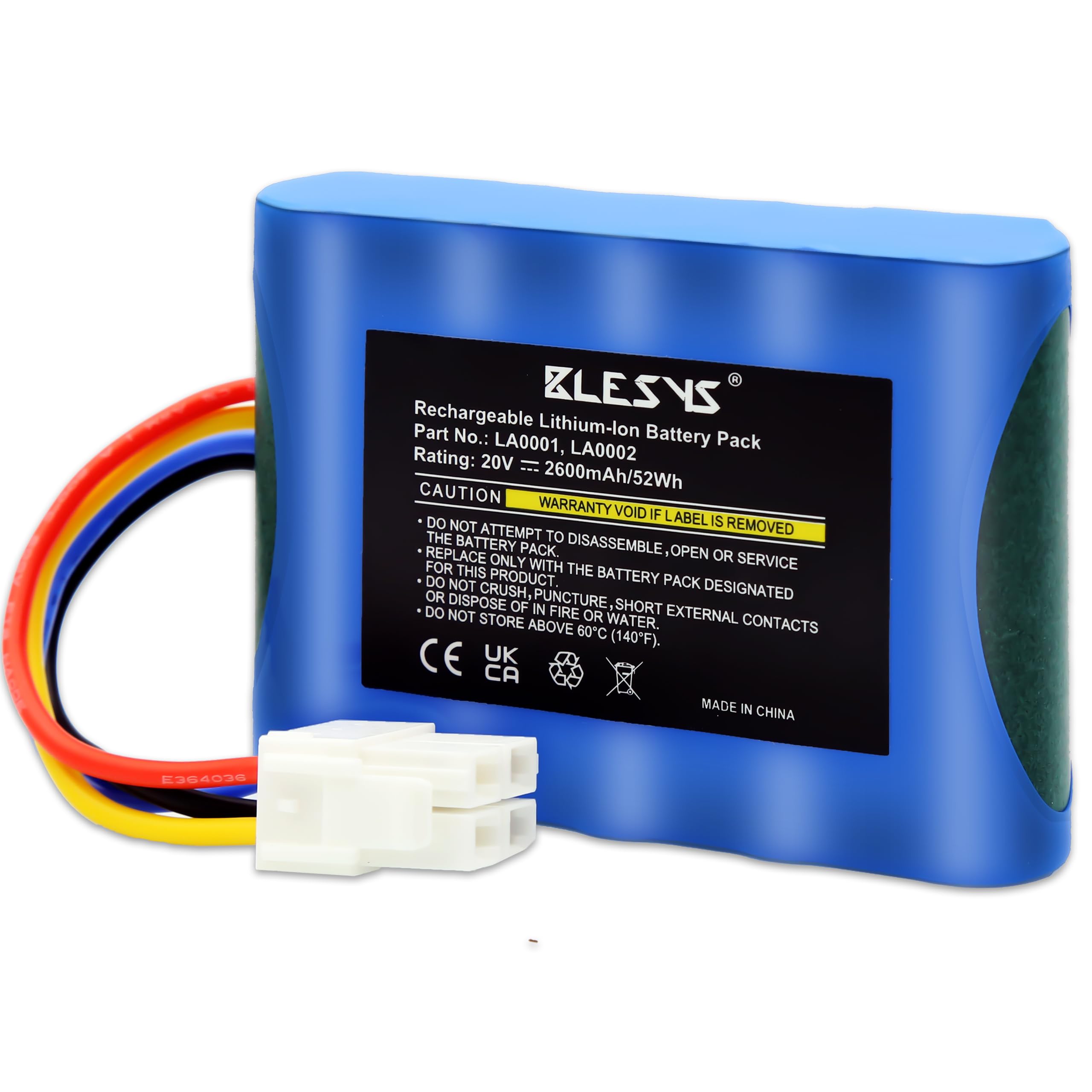 BLESYS Batería para Landxcape Robot Cortacésped LX790i LX790 LX792 LX795 LX796 LX797 LX991 Ferrex 800 m2 2021, Batería de Recambio para Cortacésped Automático LA0001 LA0002 [20V, 2600mAh]