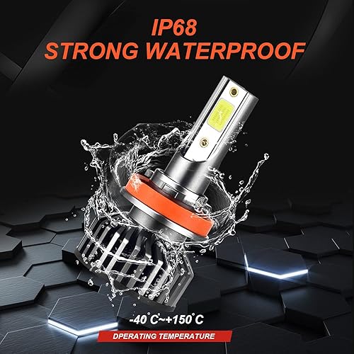 Miniatura 4 de SHENKENUO Compatible con bombillas LED halógenas NISSAN ALTIMA (2007-2018) H9+H11 de haz altobajo + bombillas LED antiniebla H11, paquete de 6