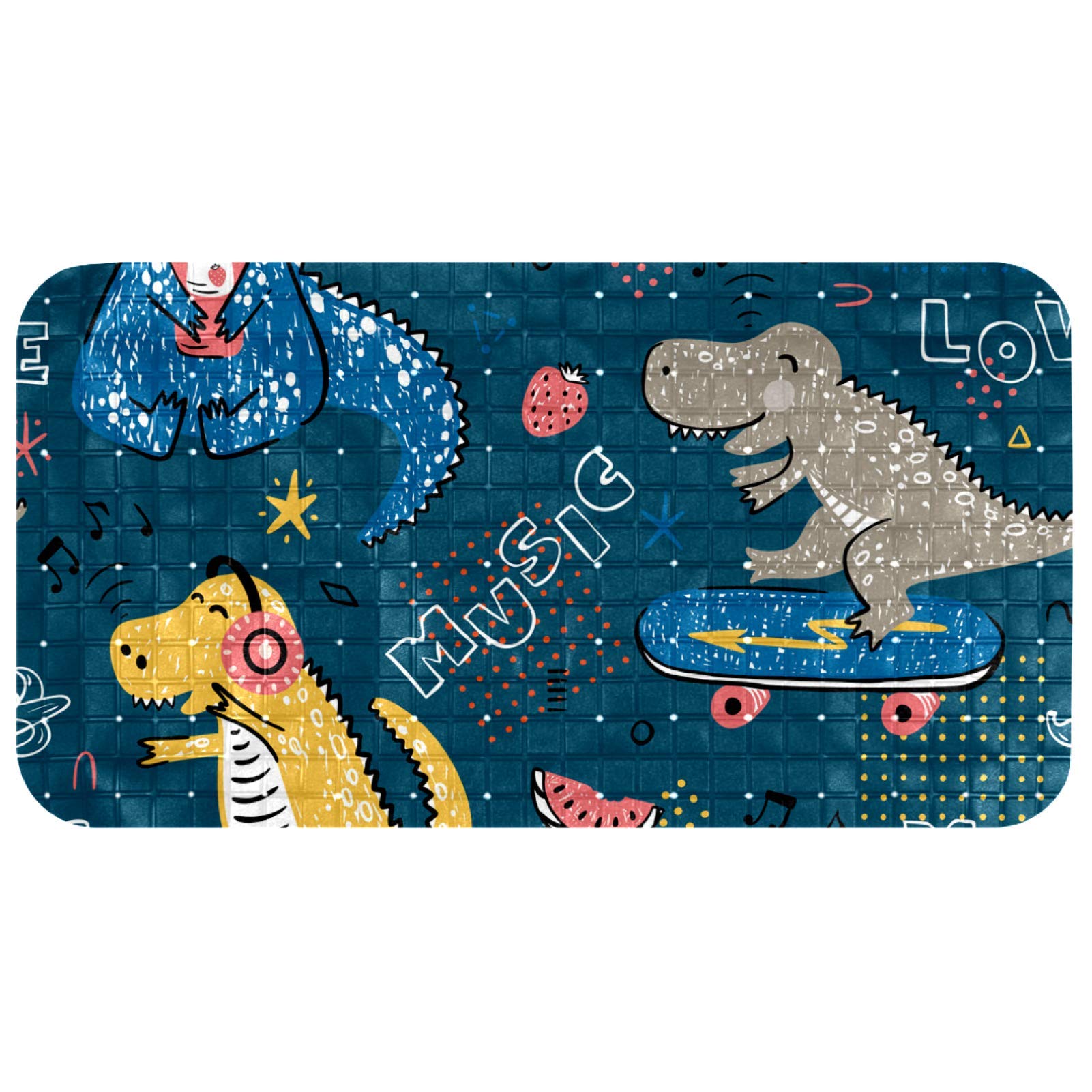 Alfombrilla de ducha antideslizante Bennigiry en PVC con estampado musical para bañera infantil