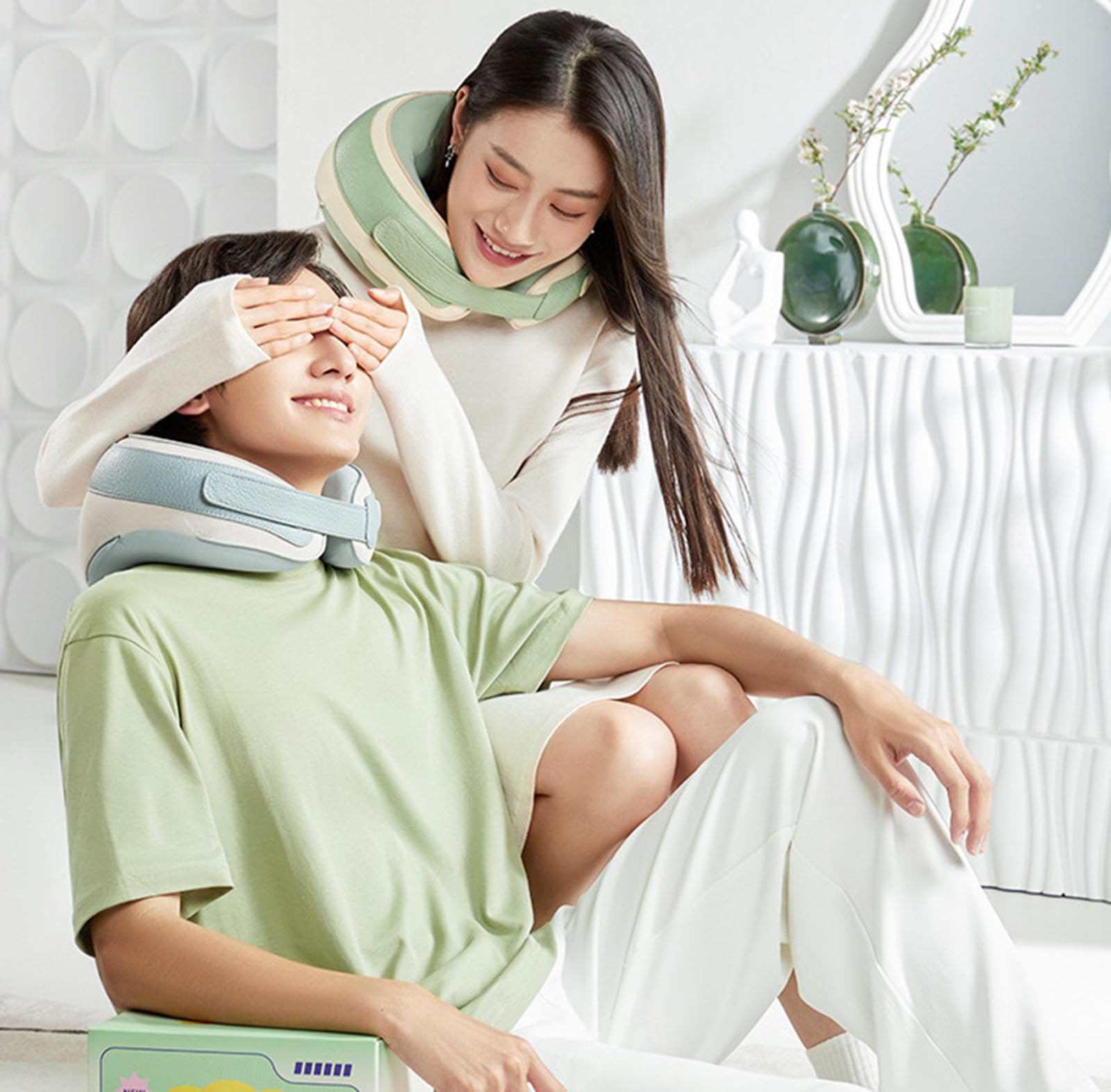 VIDECOR Shiatsu Massaggiatore per Il Collo: Cuscino per Cuscino da Massaggio Ricaricabile Elettrico - Impastamento dei Tessuti Profondi Riscaldato 3D - Perfetto per