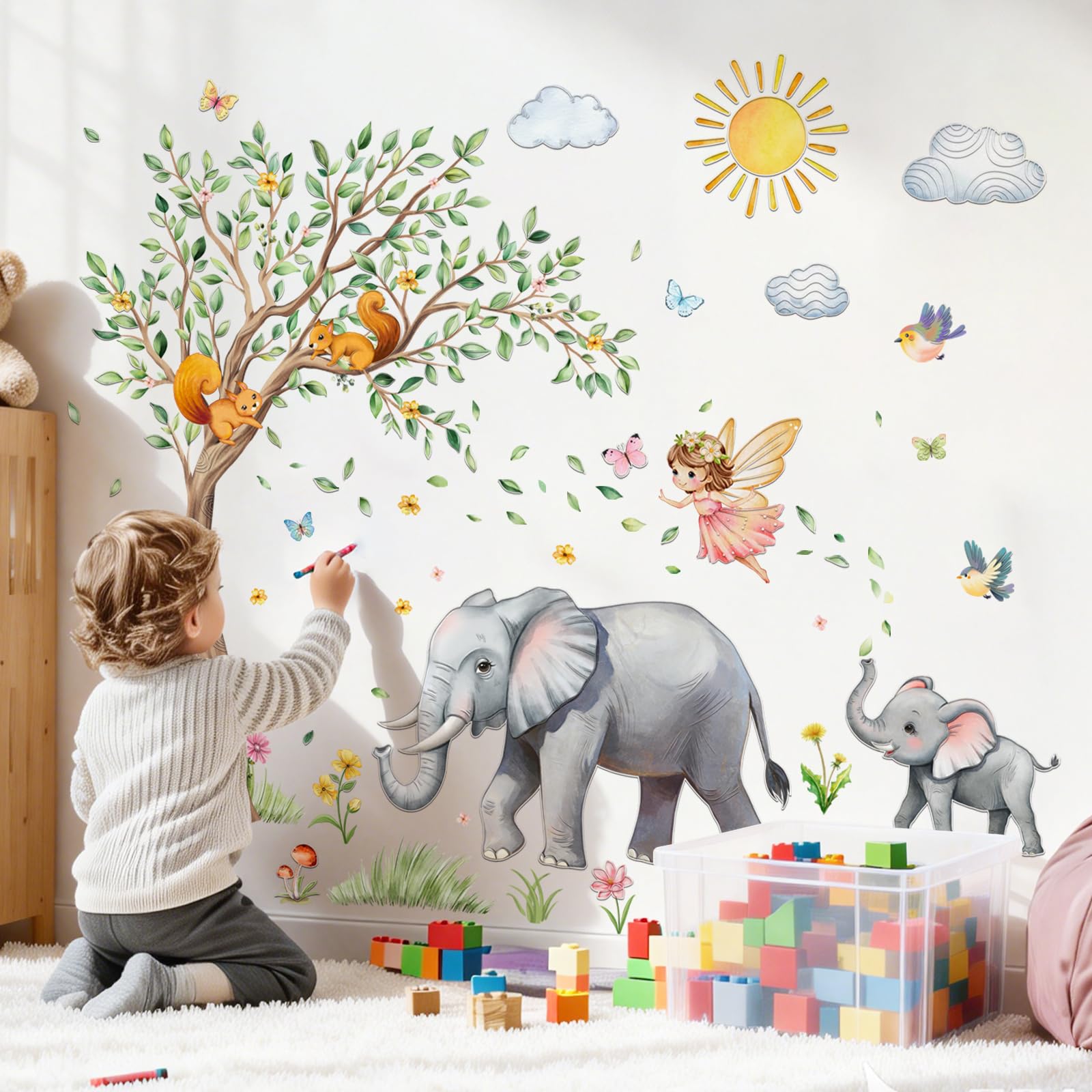 Autocollants muraux animaux de la forêt écoresponsables pour bébés