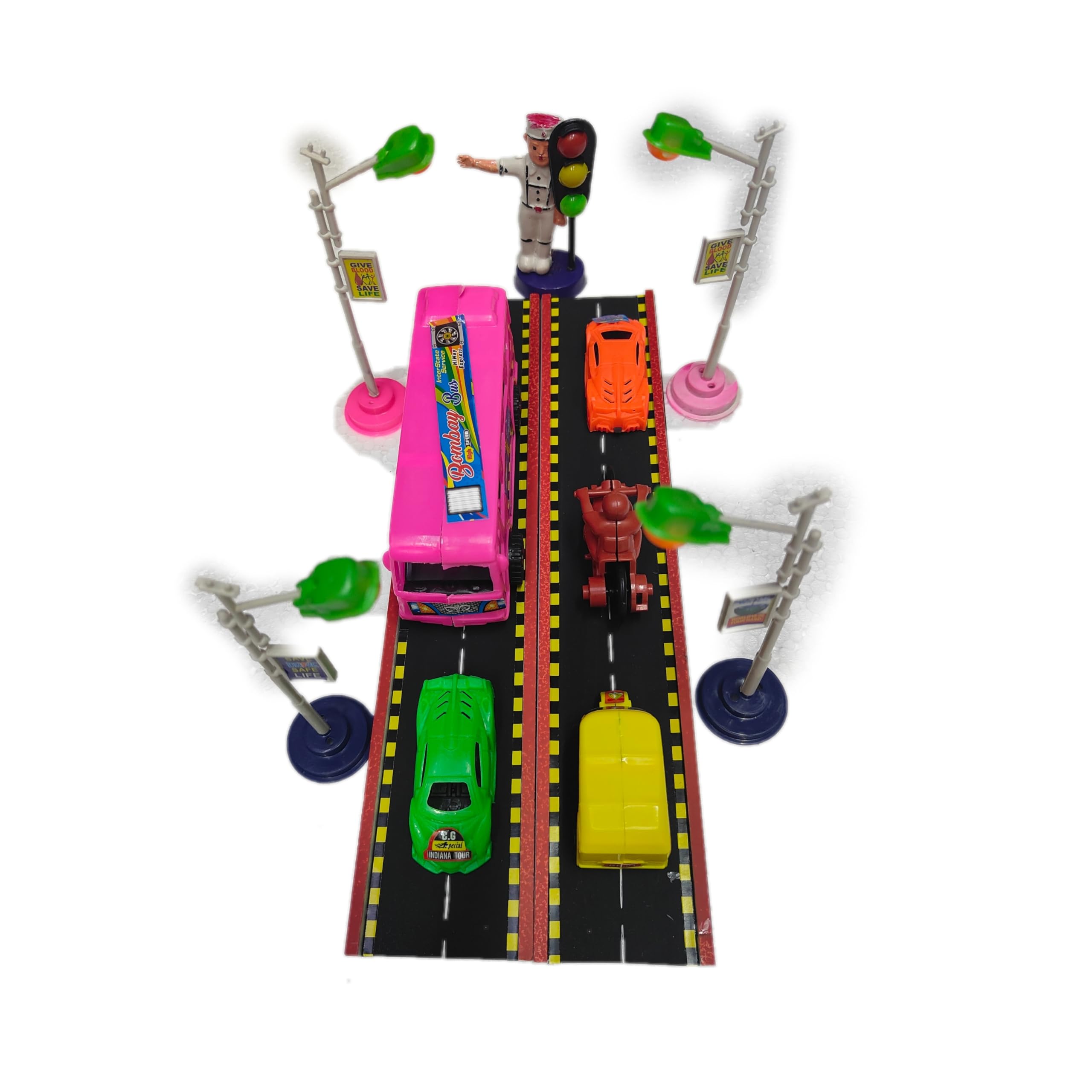 Road Traffic Set Miniature - Road, Bus, car, Bike, auto, Signal, Traffic Police, Street Lights. Used in Making School Projects and Decoration. (B0DBRGVJM9) Amazon Price History, Amazon Price Tracker