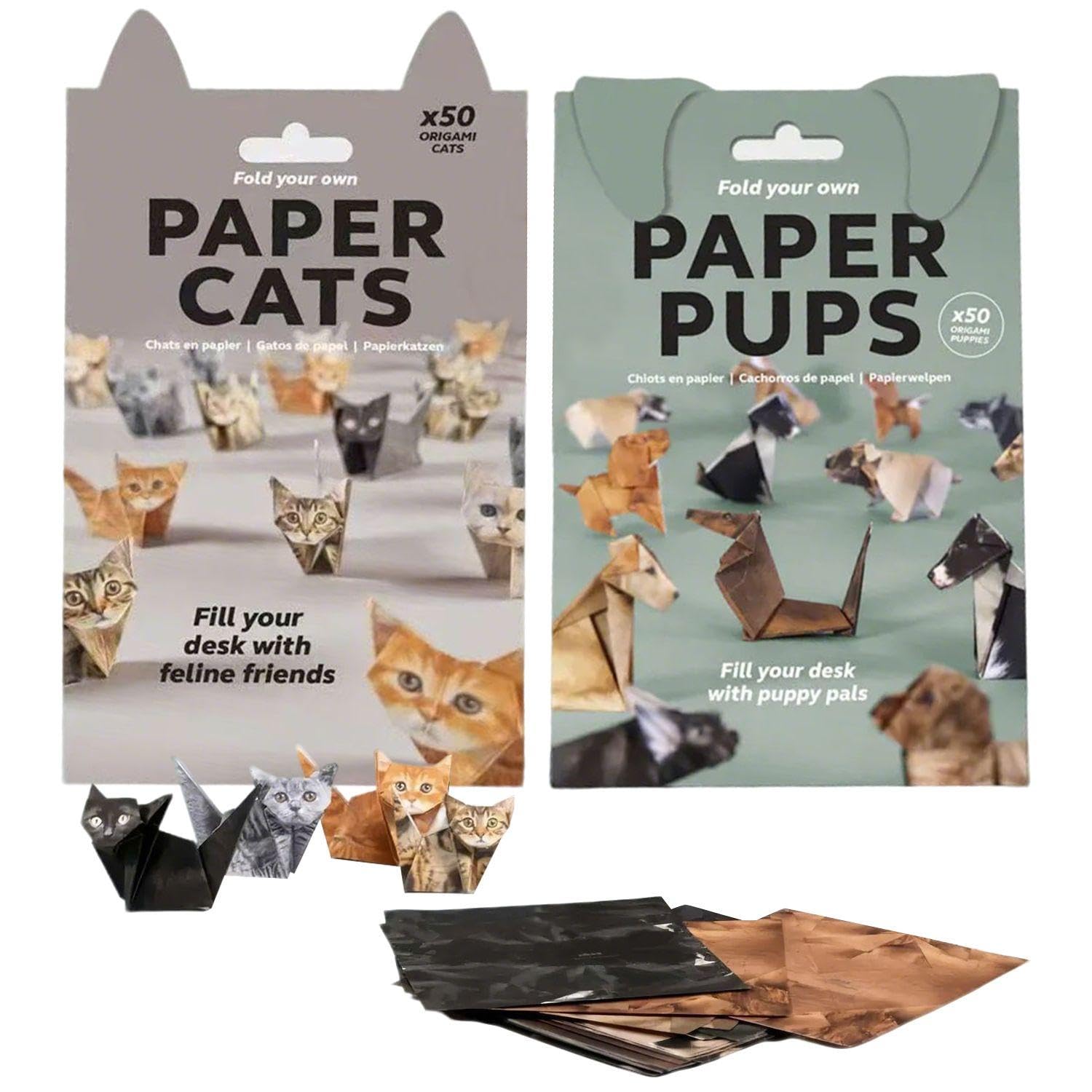 Ubsiuh Color 100 Sheets Of Pet Origami Set, 3D Three-Dimensional Paper Art, Handmade Material Package, Animal Creative Paper Model, Decoration.