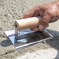 Vista 2 de Kraft Herramienta 1/4-inch Radius 3/8-Inch Lip acero inoxidable Cemento Hormigón Con Mango De Madera