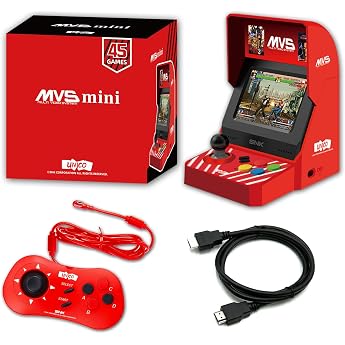 UNICO MVS Mini Arcade und Red Controller-Set [im Lieferumfang Enthaltenes HDMI-Kabel] Vorinstalliert mit 45 Offiziell Lizenzierten SNK-Spielen Geschenke f r Erwachsene und Kinder