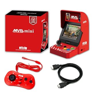 UNICO MVS Mini Arcade and Red Controller [Included HDMI Cable], 45 Pre-Loaded Classic SNK Games The King of The Fighters/Metal SLUG and More