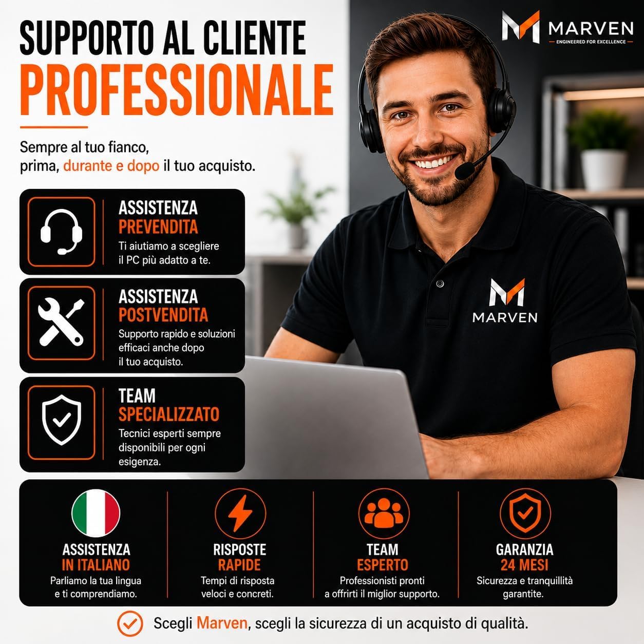 MARVEN PC Ufficio Office Intel Core i5, 8GB RAM, 240 GB SSD + 320 GB HDD, Windows 11 Pro, WiFi, Computer Desktop Fisso Professionale Pronto all'Uso