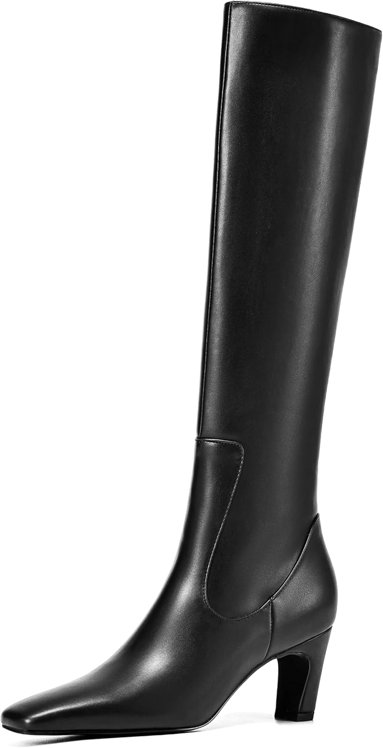 Knee High Boots Women - Square Toe Design