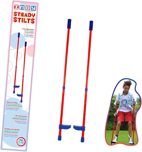 Indy steady steel adjustable hand held walking junior stilts