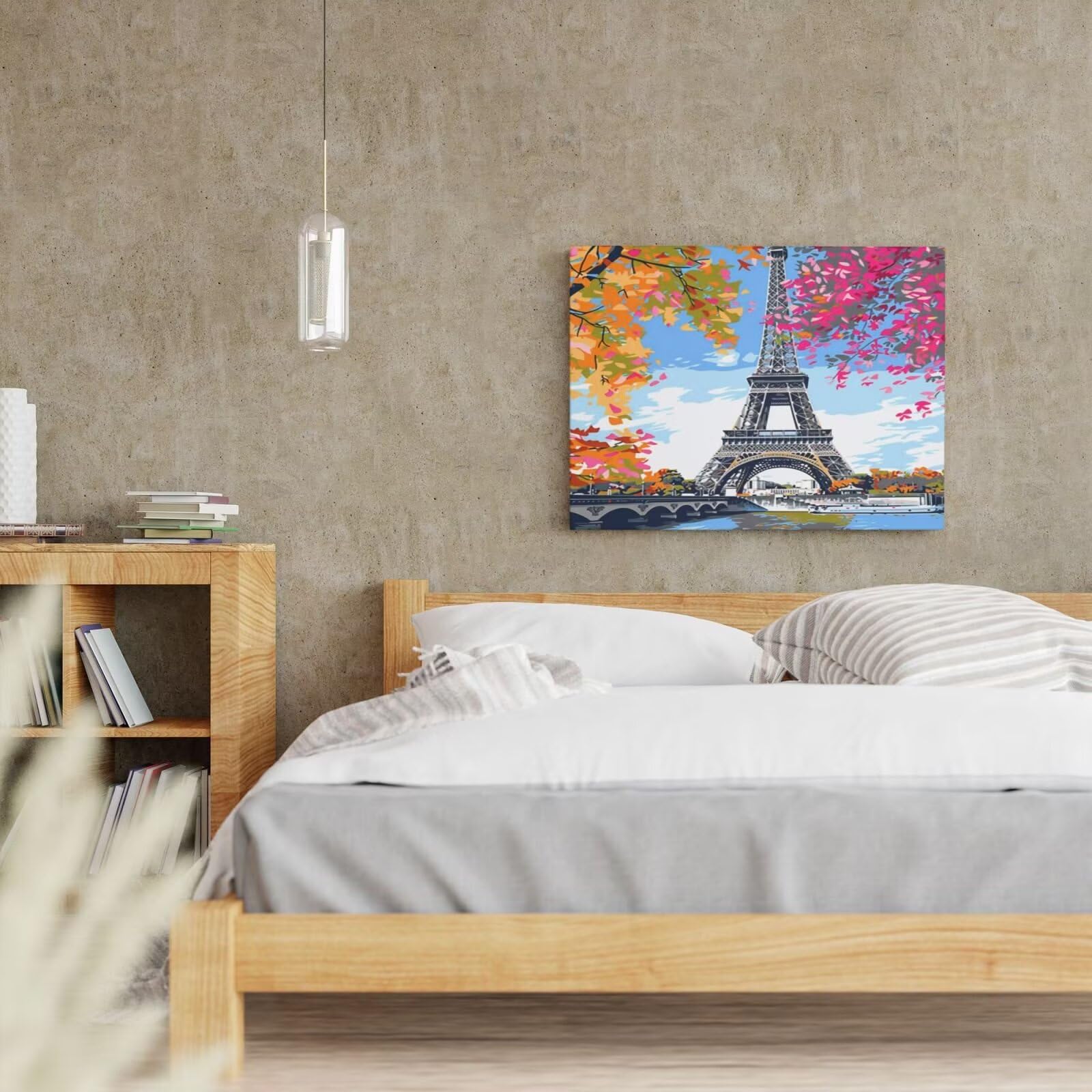 100 x kit per pittura con numeri per adulti, torre Eiffel, per principianti, pittura acrilica ad olio per fai da te, kit di decorazione da parete