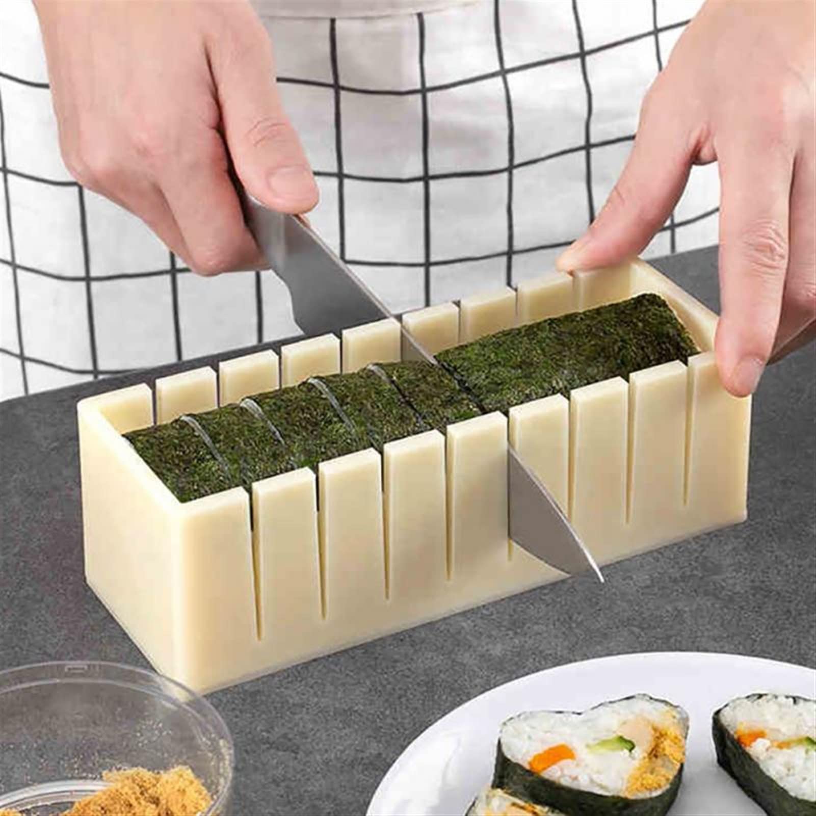 Kit para hacer sushi,molde para sushi, 10 Unids/set Kit De Equipo for Hacer Sushi De Bricolaje Rodillo De Bola De Arroz Hacer Rollos De Pastel Herramientas De Moldes Multifuncionales Gagdets De Cocina