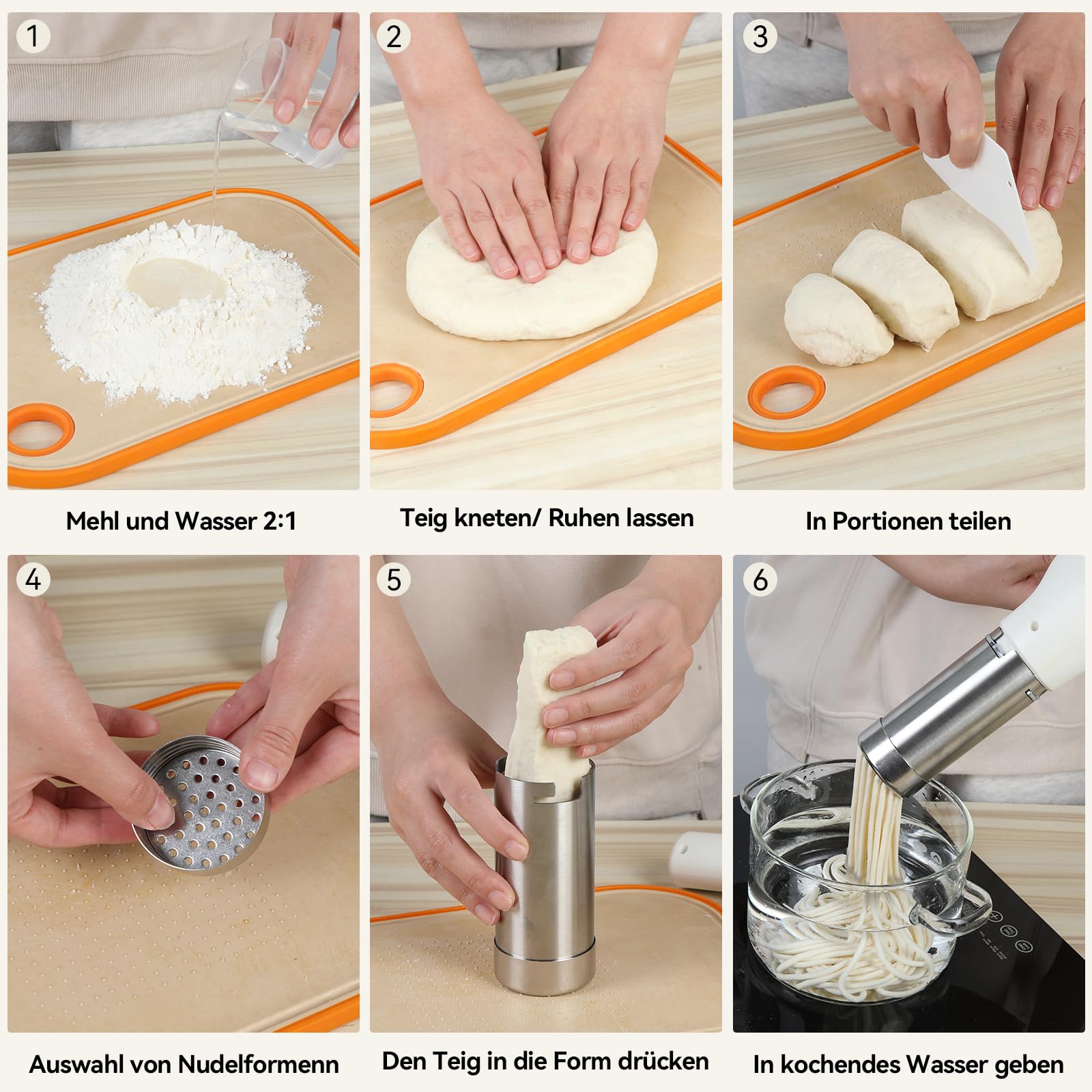 Machine à Pâtes électrique Portable, Laminoir a Pate Italienne 40W, Presse à Pâtes et à Glace sans Fil avec 5 Moules pour les Sorties en Famille, les Voyages et les Pique-Niques