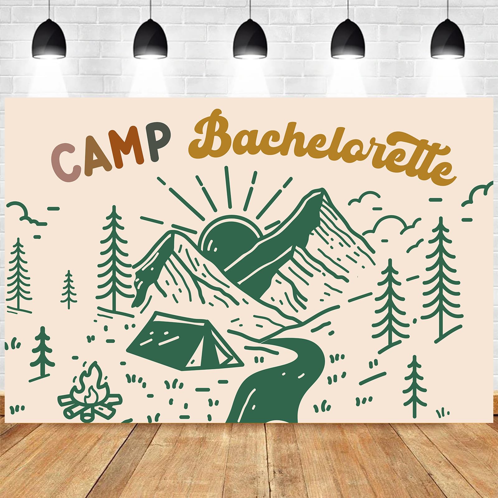 Balterever Camping Bachelorette Party Decorations for Adult Camp Bachelorette Backdrop Banner Mountain Lake Hiking Bachelorette Supplies for Bridal Shower Wedding Engagement Hen Party Decorations